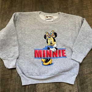 Vintage Walt Disney Kids Gray Minnie Mouse Sweatshirt